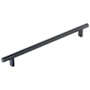 Emtek Smooth 10 Inch Center to Center Bar Cabinet Pull with Rectangular Bar Stem from the SELECT Collection Flat Black / Flat Black Stem
