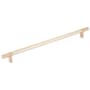 Emtek Smooth 12 Inch Center to Center Bar Cabinet Pull with Rectangular Bar Stem from the SELECT Collection Satin Copper / Satin Copper Stem