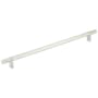 Emtek Smooth 12 Inch Center to Center Bar Cabinet Pull with Rectangular Bar Stem from the SELECT Collection Satin Nickel / Satin Nickel Stem