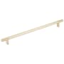 Emtek Smooth 12 Inch Center to Center Bar Cabinet Pull with Rectangular Bar Stem from the SELECT Collection Satin Brass / Satin Brass Stem