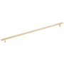 Emtek Knurled 18 Inch Center to Center Bar Cabinet Pull with Rectangular Bar Stem from the SELECT Collection Satin Brass / Satin Brass Stem