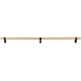 Emtek Smooth 24 Inch Satin Brass Center to Center Bar Appliance Pull with Rectangular Bar Stem and Choice of Stem Finish from the SELECT Collection Satin Brass / Flat Black Stem