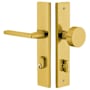 Emtek Stretto Modern Rectangular Single Cylinder 1.125" Lock with Turn Piece from 8440 Series Satin Brass