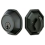 Emtek Octagon Style Tuscany Bronze Single Cylinder Deadbolt Flat Black