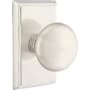 Emtek Providence Non-Turning Two-Sided Dummy Door Knob Set with Rectangular Rose from the Brass Classic Collection Satin Nickel