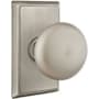 Emtek Providence Non-Turning Two-Sided Dummy Door Knob Set with Rectangular Rose from the Brass Classic Collection Pewter