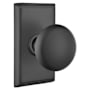 Emtek Providence Non-Turning Two-Sided Dummy Door Knob Set with Rectangular Rose from the Brass Classic Collection Flat Black
