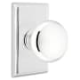 Emtek Providence Non-Turning Two-Sided Dummy Door Knob Set with Rectangular Rose from the Brass Classic Collection Polished Chrome