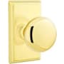 Emtek Providence Non-Turning Two-Sided Dummy Door Knob Set with Rectangular Rose from the Brass Classic Collection Lifetime Polished Brass