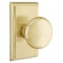 Emtek Providence Non-Turning Two-Sided Dummy Door Knob Set with Rectangular Rose from the Brass Classic Collection Satin Brass