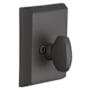 Emtek Rustic Modern Rectangular One Sided Deadbolt from the Sandcast Bronze Collection Flat Black Bronze
