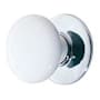 Emtek Porcelain - Ice White 1-3/8 Inch Mushroom Cabinet Knob Polished Chrome