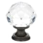 Emtek Diamond Glass 1 Inch Mushroom Cabinet Knob Oil Rubbed Bronze