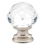 Emtek Diamond Glass 1 Inch Mushroom Cabinet Knob Polished Nickel
