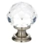 Emtek Diamond Glass 1 Inch Mushroom Cabinet Knob Satin Nickel