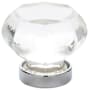 Emtek Old Town Glass 1-1/4 Inch Geometric Cabinet Knob Polished Chrome