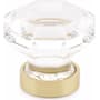 Emtek Old Town Glass 1-1/4 Inch Geometric Cabinet Knob Unlacquered Brass