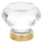 Emtek Old Town Glass 1-1/4 Inch Geometric Cabinet Knob Satin Brass