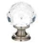 Emtek Diamond 1-1/4 Inch Mushroom Cabinet Knob from the Glass Collection - 25 Pack Satin Nickel