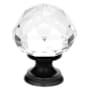 Emtek Diamond Glass 1-1/4 Inch Mushroom Cabinet Knob Flat Black
