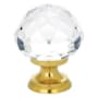 Emtek Diamond 1-1/4 Inch Mushroom Cabinet Knob from the Glass Collection - 25 Pack Polished Brass