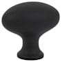 Emtek Egg 1-1/4 Inch Oval Cabinet Knob from the Traditional Collection Flat Black