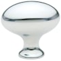 Emtek Egg 1-1/4 Inch Oval Cabinet Knob from the Traditional Collection Polished Chrome