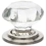 Emtek Old Town Wardrobe 1-3/4 Inch Geometric Cabinet Knob from the Glass Collection - 25 Pack Satin Nickel