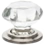 Emtek Old Town Wardrobe 1-3/4 Inch Geometric Cabinet Knob from the Glass Collection Satin Nickel