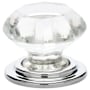 Emtek Old Town Wardrobe 1-3/4 Inch Geometric Cabinet Knob from the Glass Collection - 25 Pack Polished Chrome