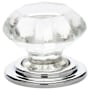 Emtek Old Town Wardrobe 1-3/4 Inch Geometric Cabinet Knob from the Glass Collection Polished Chrome