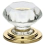 Emtek Old Town Wardrobe 1-3/4 Inch Geometric Cabinet Knob from the Glass Collection Unlacquered Brass