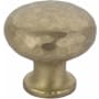 Emtek Round Dimpled 1-1/4 Inch Mushroom Cabinet Knob Unlacquered Brass