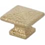 Emtek Square Dimpled 1-1/4 Inch Square Cabinet Knob Satin Brass