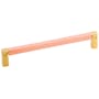 Emtek Mortise and Tenon 3-1/2 Inch Center to Center Handle Cabinet Pull Satin Brass and Copper