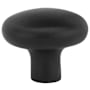 Emtek Sandcast Round 1-1/4 Inch Mushroom Cabinet Knob from the Sandcast Bronze Collection Flat Black