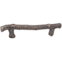 Emtek Sandcast Twig 4 Inch Center to Center Designer Cabinet Pull Medium Bronze