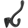 Emtek Sandcast Bronze Double Robe Hook Flat Black