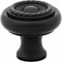 Emtek Rope 1 Inch Mushroom Cabinet Knob Flat Black