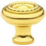 Emtek Rope 1 Inch Mushroom Cabinet Knob Polished Brass