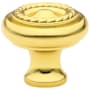 Emtek Rope 1-1/4 Inch Mushroom Cabinet Knob from the Traditional Collection - 10 Pack Polished Brass