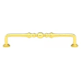 Emtek Spindle 3-1/2 Inch Center to Center Handle Cabinet Pull Unlacquered Brass