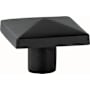 Emtek Sandcast Square 1 Inch Square Cabinet Knob from the Sandcast Bronze Collection Flat Black