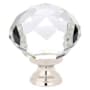 Emtek Diamond Glass 1-3/4 Inch Mushroom Cabinet Knob Polished Nickel