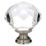 Emtek Diamond Glass 1-3/4 Inch Mushroom Cabinet Knob Satin Nickel