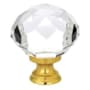Emtek Diamond Glass 1-3/4 Inch Mushroom Cabinet Knob Polished Brass