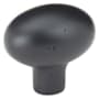 Emtek Sandcast Egg 1-3/4 Inch Oval Cabinet Knob from the Sandcast Bronze Collection Flat Black