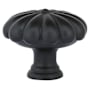 Emtek Tuscany Fluted Round 1-1/4 Inch Mushroom Cabinet Knob from the Tuscany Bronze Collection Flat Black