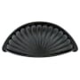 Emtek Tuscany Fluted 3 Inch Center to Center Cup Cabinet Pull from the Tuscany Bronze Collection Flat Black