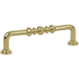 Emtek Spindle 6 Inch Center to Center Handle Cabinet Pull from the Traditional Collection - 10 Pack Polished Brass